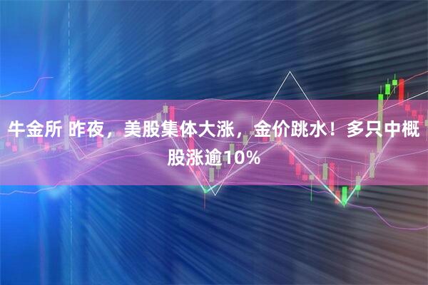 牛金所 昨夜，美股集体大涨，金价跳水！多只中概股涨逾10%